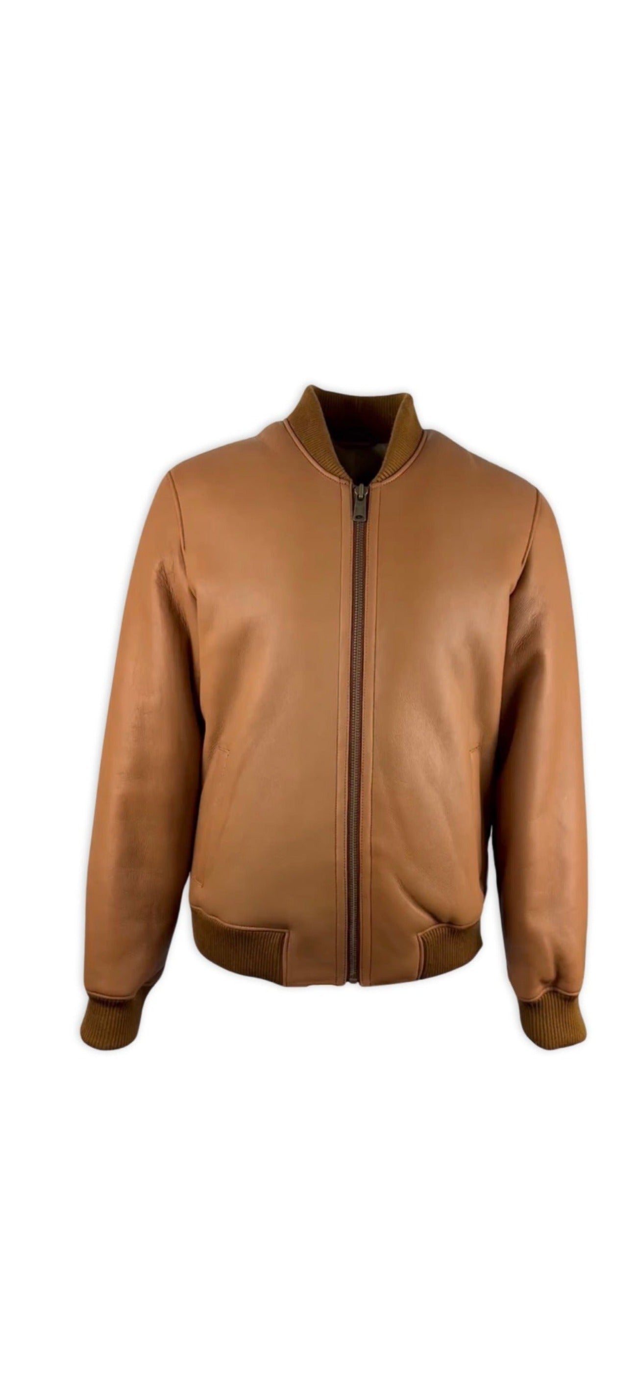 Men's Black Baseball Shearling Jacket Style # 4032
