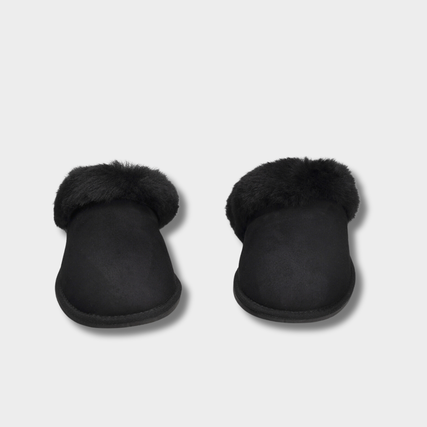 Women's  Merino Sheepskin Lined Scuff Slippers Style # KT-40 BLACK