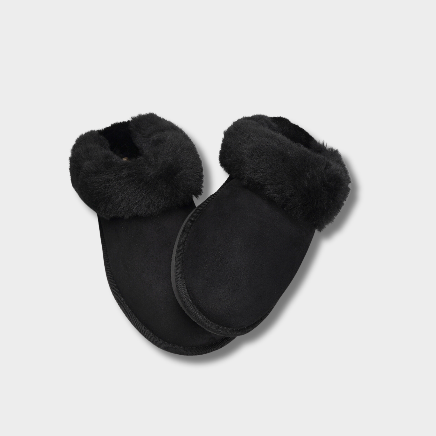 Women's  Merino Sheepskin Lined Scuff Slippers Style # KT-40 BLACK