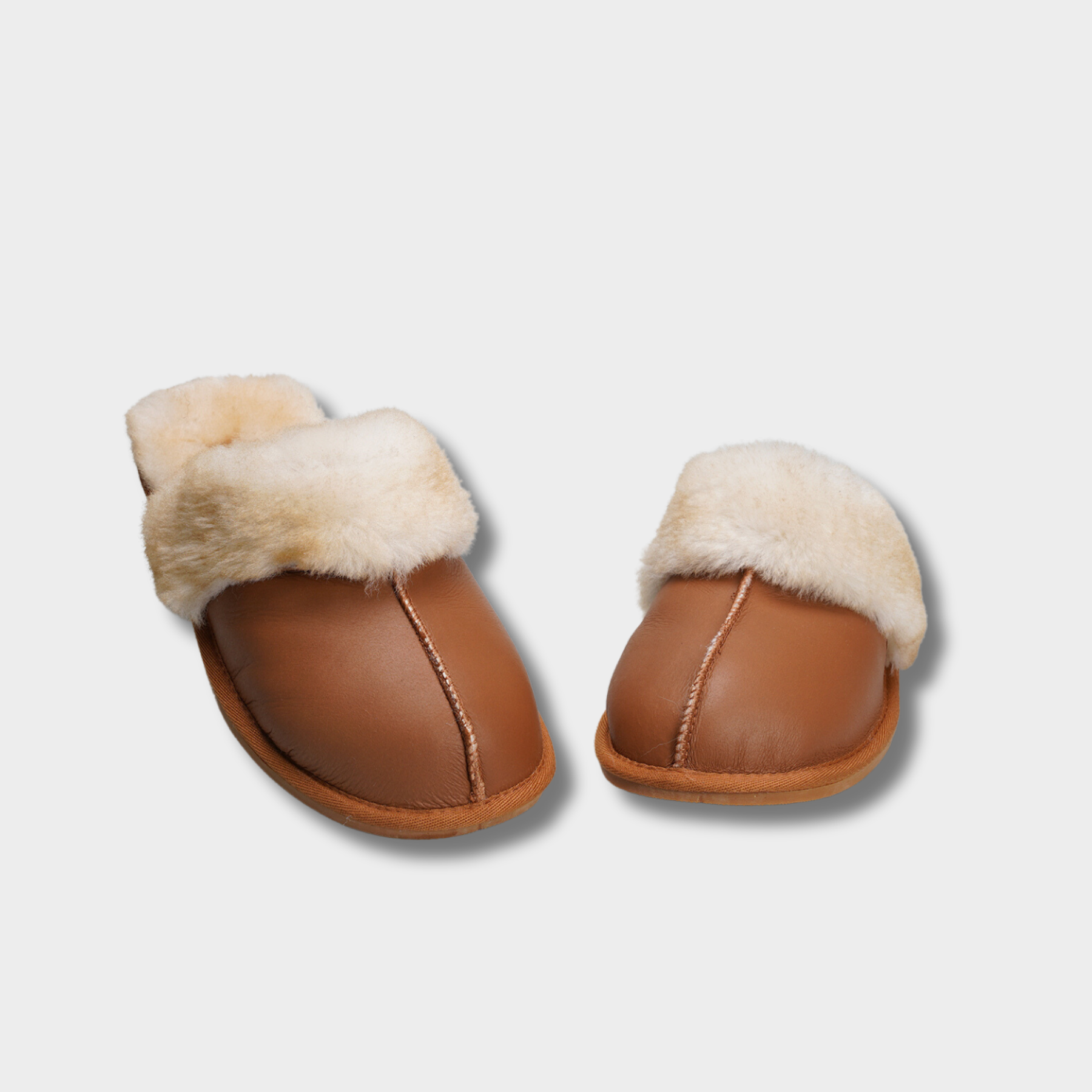 Women's Classic Merino Sheepskin Lined Scuff Slippers Style # KT-20 CHESTNUT