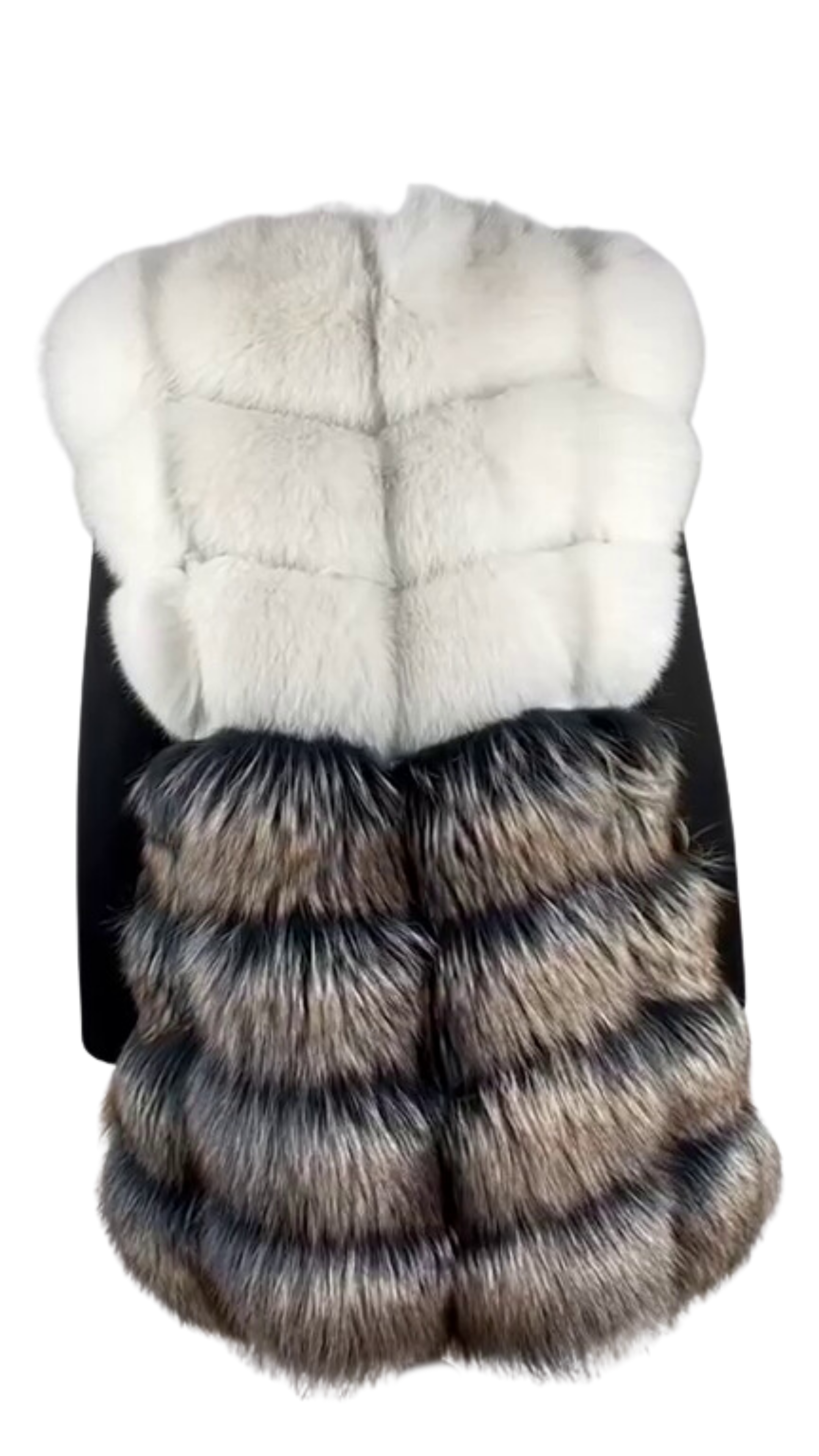 Women's Shadow / Dyed Multi Color Silver Fox Vest Style # Madonna
