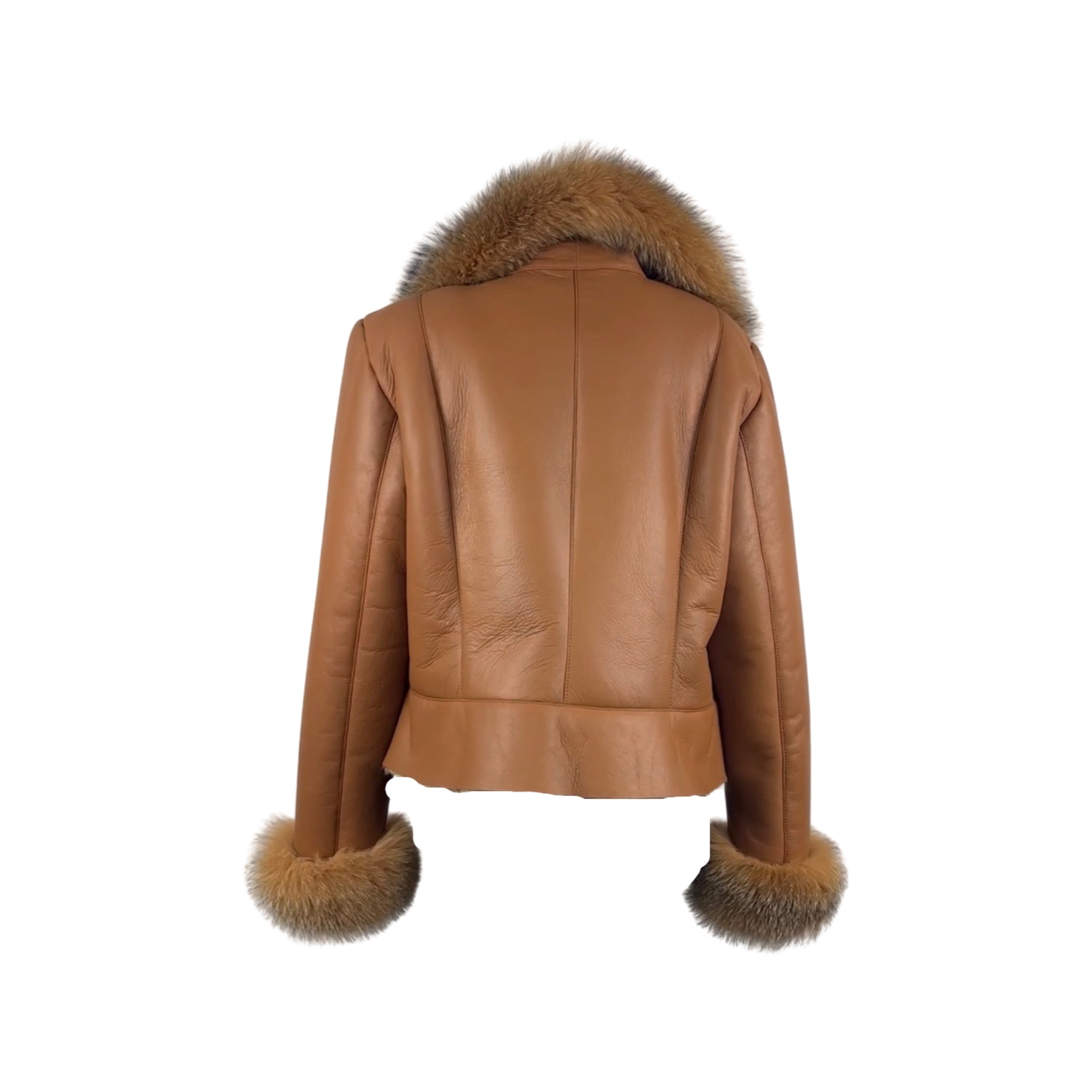 Crystal Fox Trimmed Women's Shearling Jacket  Style# 5015