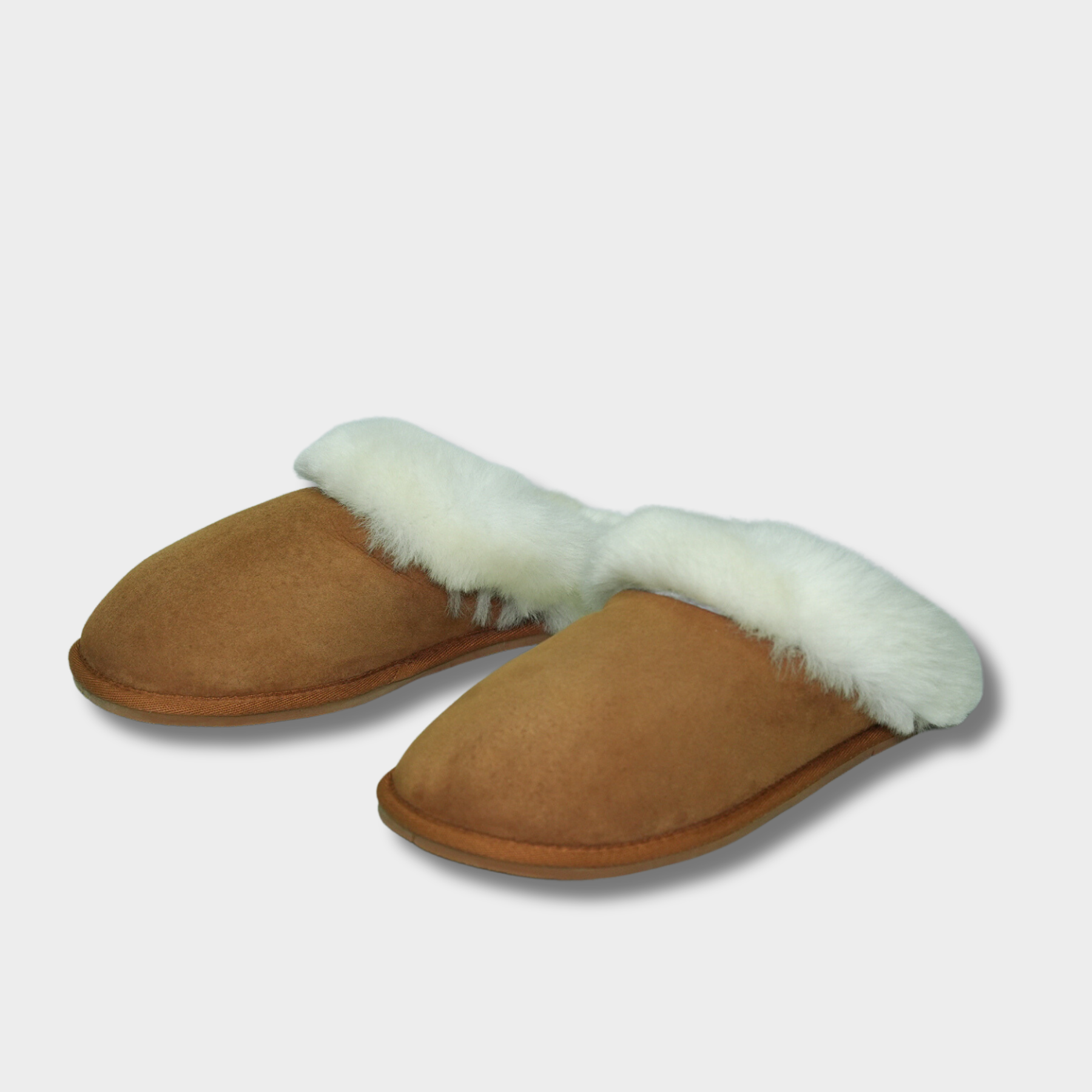 Women's  Merino Sheepskin Lined Scuff Slippers Style # KT-40 CHESTNUT
