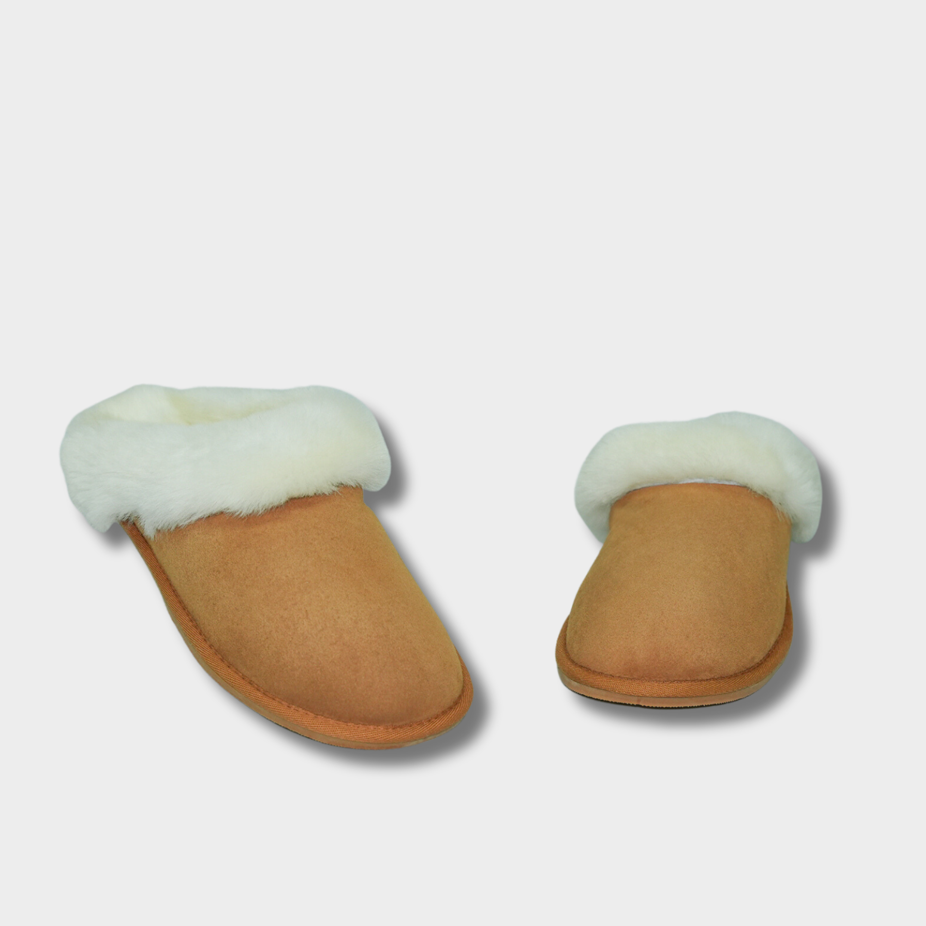 Women's  Merino Sheepskin Lined Scuff Slippers Style # KT-40 CHESTNUT