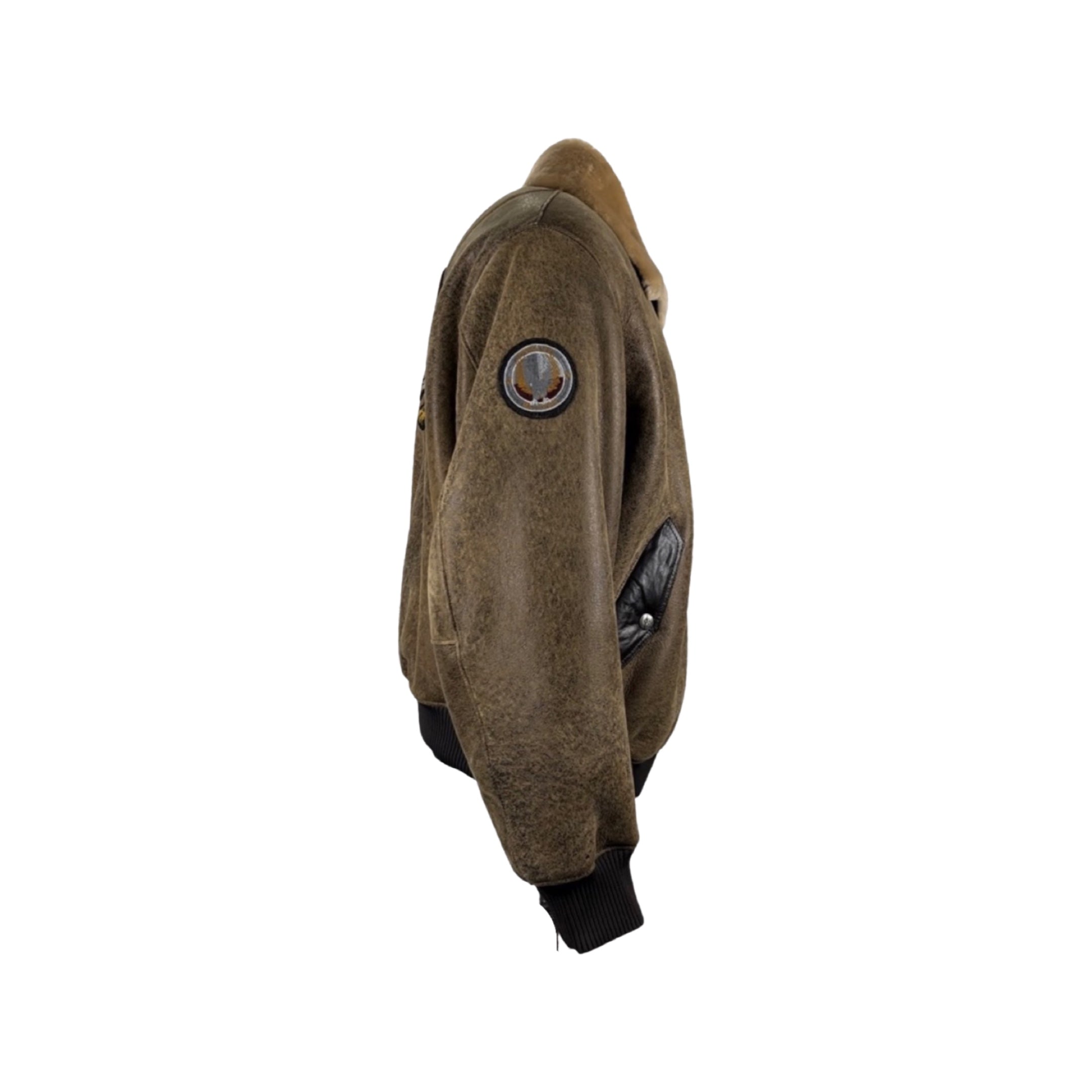 Men's Shearling Bomber Jacket Style # K-01